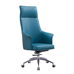 CBLdF Boss Chair Fauteuils de Direction à Dossier Haut, siège d'ordinateur Ergonomique pivotant en Cuir, Chaise de Bureau inclinable à Hauteur réglable à 125° (Couleur : Bleu) (Orange) (Bleu) - Publicité