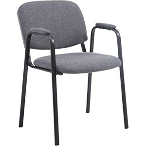 CLP Chaise de conférence Ken Pro empilable avec accoudoirs rembourrés, revêtement Tissu, piétement métal Noir Robuste jusqu'à 150 kg, Couleur:Gris - Publicité CLP Chaise de conférence Ken Pro empilable avec accoudoirs rembourrés, revêtement Tissu, piétement métal Noir Robuste jusqu'à 150 kg, Couleur:Gris - Publicité