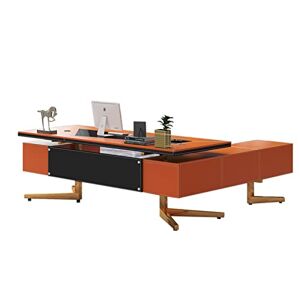 SSWERWEQ Bureau Boss's Desk Manager's Office Furniture Large Shift Desk President's Desk Chair Combination - Publicité