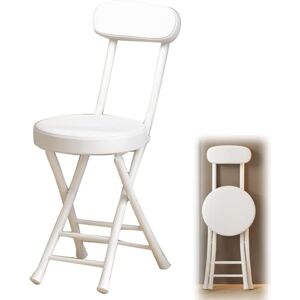 UIILO Tabouret Pliant de 45cm avec Dossier et Repose-Pieds,Tabouret de Petit-déjeuner à Siège Rond Rembourré Portable pour Cuisine,Salle à Manger, Bureau,Tabouret de Bar Pliable (Color : Blanc) - Publicité UIILO Tabouret Pliant de 45cm avec Dossier et Repose-Pieds,Tabouret de Petit-déjeuner à Siège Rond Rembourré Portable pour Cuisine,Salle à Manger, Bureau,Tabouret de Bar Pliable (Color : Blanc) - Publicité
