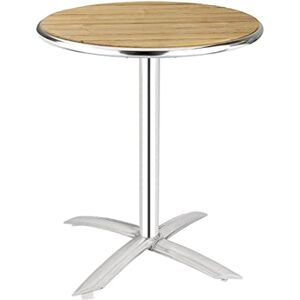 Bolero Table ronde rabattable en frêne, plateau en bois de frêne pré-huilé et cadre en aluminium, taille : 720 (H) x 600 (Dia) mm, U424 - Publicité Bolero Table ronde rabattable en frêne, plateau en bois de frêne pré-huilé et cadre en aluminium, taille : 720 (H) x 600 (Dia) mm, U424 - Publicité