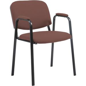 CLP Chaise de conférence Ken Pro empilable avec accoudoirs rembourrés, revêtement Tissu, piétement métal Noir Robuste jusqu'à 150 kg, Couleur:Marron - Publicité CLP Chaise de conférence Ken Pro empilable avec accoudoirs rembourrés, revêtement Tissu, piétement métal Noir Robuste jusqu'à 150 kg, Couleur:Marron - Publicité