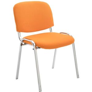 CLP Chaise de conférence Ken Chrom en tissu I Chaise de bureau empilable sans roulettes avec base en métal I Couleur : orange - Publicité CLP Chaise de conférence Ken Chrom en tissu I Chaise de bureau empilable sans roulettes avec base en métal I Couleur : orange - Publicité