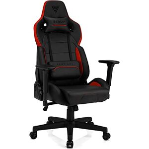 SENSE7 Jeu Sentinel Bureau Gamer Chaise Ergonomique Accoudoir Cadre en Acier Monobloc Angle d'inclinaison réglable Noir-Rouge, Cuir, 40-48 x 72x59 - Publicité