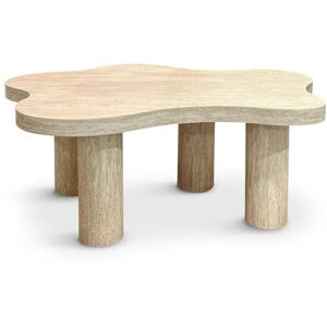 Menzzo Table Basse Forme Nuage Lagoon 69x100 cm – Effet travertin Beige – Table Basse Design Organique Moderne pour Salon Chic et Contemporain - Publicité Menzzo Table Basse Forme Nuage Lagoon 69x100 cm – Effet travertin Beige – Table Basse Design Organique Moderne pour Salon Chic et Contemporain - Publicité