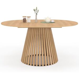 IDMarket Table à Manger Extensible Ronde Carmen 4-8 Personnes Pied Bois en Lattes et Plateau Bois 110-150 cm - Publicité IDMarket Table à Manger Extensible Ronde Carmen 4-8 Personnes Pied Bois en Lattes et Plateau Bois 110-150 cm - Publicité