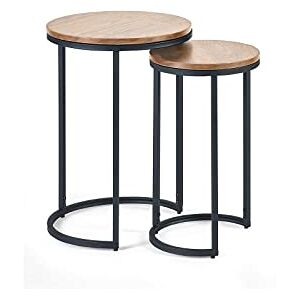 Julian Bowen Tables d’appoint rondes gigognes Tribeca, effet chêne Sonoma/noir - Publicité Julian Bowen Tables d’appoint rondes gigognes Tribeca, effet chêne Sonoma/noir - Publicité