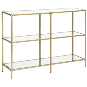 VASAGLE Table Console d’Entrée, Étagère à 3 Niveaux en Verre Trempé, 30 x 100 x 73 cm, Cadre en Métal, Style Moderne, pour Couloir, Salon, Chambre, Doré Métallique et Transparent LGT27G - Publicité VASAGLE Table Console d’Entrée, Étagère à 3 Niveaux en Verre Trempé, 30 x 100 x 73 cm, Cadre en Métal, Style Moderne, pour Couloir, Salon, Chambre, Doré Métallique et Transparent LGT27G - Publicité