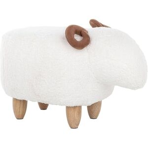 Beliani Petit Tabouret de 36 cm de Hauteur pour Enfant en Forme d'agneau Laineux Blanc rembourré en Mousse avec Pieds en Bois d'Hévéa - Publicité Beliani Petit Tabouret de 36 cm de Hauteur pour Enfant en Forme d'agneau Laineux Blanc rembourré en Mousse avec Pieds en Bois d'Hévéa - Publicité