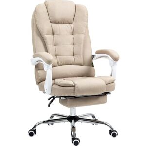 Vinsetto Fauteuil de Bureau Ergonomique, Chaise de Bureau avec Repose-Pied, Dossier inclinable, accoudoirs rembourrés, en Tissu Aspect Lin Beige - Publicité Vinsetto Fauteuil de Bureau Ergonomique, Chaise de Bureau avec Repose-Pied, Dossier inclinable, accoudoirs rembourrés, en Tissu Aspect Lin Beige - Publicité