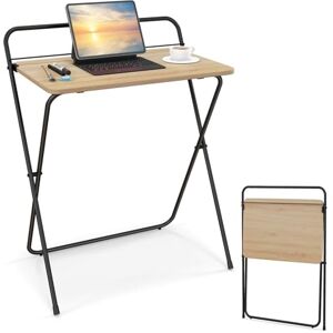 COSTWAY Petit Bureau Pliable 60 x 40 cm, Bureau d'Ordinateur Pliable, Support pour Tablette ou Livres, Table pour Petits Espaces, Aucun Assemblage Requis, Naturel - Publicité