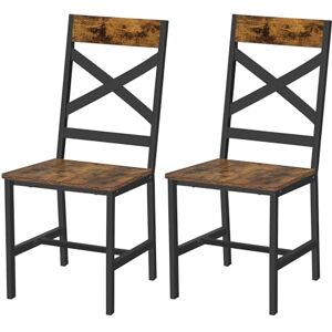 VASAGLE Lot de 2 chaises de Salle à Manger, chaises de Cuisine pour Salle à Manger, Cadre en Acier, Design Ergonomique, Style Industriel, pour Salon, Salle à Manger, Marron Rustique et Noir LDC094B01 - Publicité VASAGLE Lot de 2 chaises de Salle à Manger, chaises de Cuisine pour Salle à Manger, Cadre en Acier, Design Ergonomique, Style Industriel, pour Salon, Salle à Manger, Marron Rustique et Noir LDC094B01 - Publicité