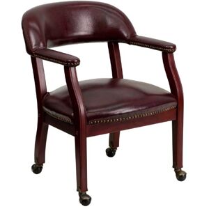 Flash Furniture Chaise de conférence avec Bordure cloutée et roulettes, Bois, Vinyle Sang de bœuf, Yes,Oxblood Vinyl - Publicité Flash Furniture Chaise de conférence avec Bordure cloutée et roulettes, Bois, Vinyle Sang de bœuf, Yes,Oxblood Vinyl - Publicité