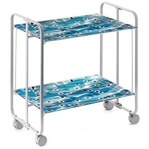 DON HIERRO Table roulante pliante BAUHAUS, 2 plateaux, châssis gris aluminium.-65 - Publicité DON HIERRO Table roulante pliante BAUHAUS, 2 plateaux, châssis gris aluminium.-65 - Publicité