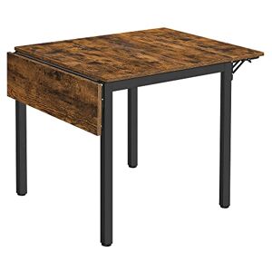 VASAGLE Table de Salle à Manger Pliable, Table de Cuisine Extensible, Bureau, pour 2 à 4 Personnes, Rectangulaire, avec Abattants, pour Petits Espaces, Marron Rustique et Noir d'encre KDT077B01 - Publicité VASAGLE Table de Salle à Manger Pliable, Table de Cuisine Extensible, Bureau, pour 2 à 4 Personnes, Rectangulaire, avec Abattants, pour Petits Espaces, Marron Rustique et Noir d'encre KDT077B01 - Publicité