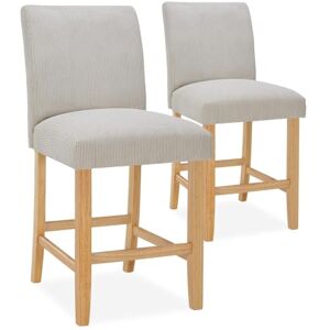 INTENSE DECO Lot de 2 chaises de Bar en Bois Rosie Velours côtelé Beige H65cm - Publicité INTENSE DECO Lot de 2 chaises de Bar en Bois Rosie Velours côtelé Beige H65cm - Publicité