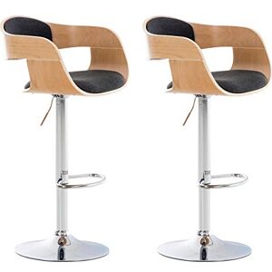 Ensemble de 2 tabourets de bar Kingston - Tissu & Métal Chromé - Nature / Gris Foncé - Publicité Ensemble de 2 tabourets de bar Kingston - Tissu & Métal Chromé - Nature / Gris Foncé - Publicité