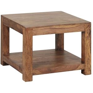 WOHNLING Table Basse Solide Sheesham Bois 60 x 60 cm Table Design Table de Salon de Style campagnard Brun foncé - Publicité WOHNLING Table Basse Solide Sheesham Bois 60 x 60 cm Table Design Table de Salon de Style campagnard Brun foncé - Publicité