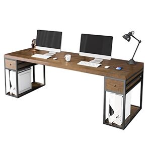 NGKEC Bureau d'ordinateur en Bois Massif avec 2 étagères de Rangement en métal, Table de Travail personnelle Moderne, Bureau d'écriture - Publicité