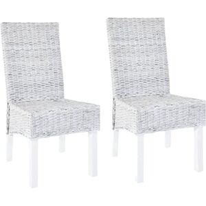 vidaXL 2X Chaise de Salle à Manger Rotin Kubu Bois d'acajou Cuisine Dîner - Publicité vidaXL 2X Chaise de Salle à Manger Rotin Kubu Bois d'acajou Cuisine Dîner - Publicité