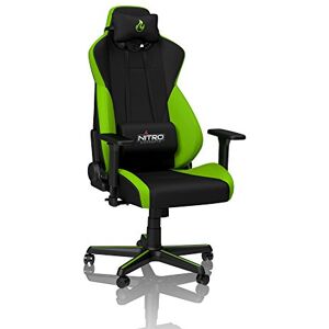 NITRO CONCEPTS S300 Chaise de Gaming Chaise de Bureau 135 kg Inclinable de 90 ° à 135 ° Réglable en Hauteur Accoudoirs 3D Noir/Vert - Publicité NITRO CONCEPTS S300 Chaise de Gaming Chaise de Bureau 135 kg Inclinable de 90 ° à 135 ° Réglable en Hauteur Accoudoirs 3D Noir/Vert - Publicité