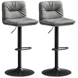 VASAGLE Tabouret de Bar, Lot de 2, Chaise de Bar Réglables en Hauteur, Surface en PU, Pivotant à 360°, Chaise de Cuisine avec Dossier et Repose-Pieds, Gris LJB094G01 - Publicité VASAGLE Tabouret de Bar, Lot de 2, Chaise de Bar Réglables en Hauteur, Surface en PU, Pivotant à 360°, Chaise de Cuisine avec Dossier et Repose-Pieds, Gris LJB094G01 - Publicité