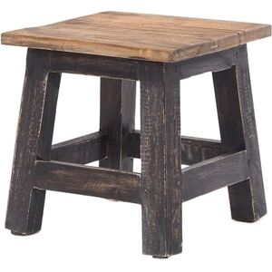 DESIGN DELIGHTS Repose-pieds rustique vintage PALO 27,5x26x26 cm (HxLxP), bois recyclé en acajou Tabouret en bois, siège, table d’appoint, porte-fleurs Couleur: 04 noir-naturel - Publicité DESIGN DELIGHTS Repose-pieds rustique vintage PALO 27,5x26x26 cm (HxLxP), bois recyclé en acajou Tabouret en bois, siège, table d’appoint, porte-fleurs Couleur: 04 noir-naturel - Publicité