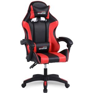 Amstrad AMS-800-RED Fauteuil/Chaise de Bureau Gamer Coloris Noir & Rouge Coussin Lombaire - Publicité Amstrad AMS-800-RED Fauteuil/Chaise de Bureau Gamer Coloris Noir & Rouge Coussin Lombaire - Publicité