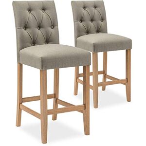 INTENSE DECO Lot de 2 chaises de Bar en Bois Gaya Tissu Beige H65cm - Publicité INTENSE DECO Lot de 2 chaises de Bar en Bois Gaya Tissu Beige H65cm - Publicité