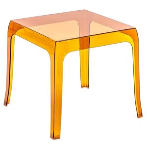 Baroni Home Table Basse en Polycarbonate Transparent pour Salon, Table en Acrylique Multifonctionnelle d’Intérieur et Extérieur, Design de Chambre à Coucher et Salon, 40x40x40 cm, Orange - Publicité