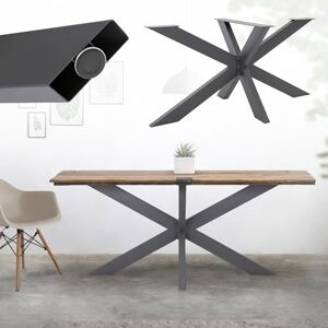 ML DESIGN modern living ML-Design Pied de Table Spider 78x71x120 cm, Structure en Croix, Anthracite, en Métal, Robuste, Revêtement en Poudre, 150 kg, Design Industriel, Protection du Sol Inclus, pour Table de Salle à Manger - Publicité ML DESIGN modern living ML-Design Pied de Table Spider 78x71x120 cm, Structure en Croix, Anthracite, en Métal, Robuste, Revêtement en Poudre, 150 kg, Design Industriel, Protection du Sol Inclus, pour Table de Salle à Manger - Publicité