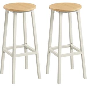 VASAGLE Tabourets de Bar, Lot de 2, Chaises, Siège Haut, Cadre Métallique, Montage Facile, Hauteur 74 cm, Repose-Pieds, pour Cuisine, Salon, Salle à Manger, Doré Chêne et Blanc LBC132Y01 - Publicité VASAGLE Tabourets de Bar, Lot de 2, Chaises, Siège Haut, Cadre Métallique, Montage Facile, Hauteur 74 cm, Repose-Pieds, pour Cuisine, Salon, Salle à Manger, Doré Chêne et Blanc LBC132Y01 - Publicité