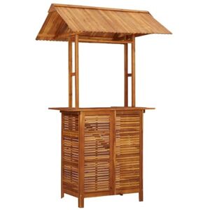 vidaXL Table de bar d extérieur avec toit 113x106x217 cm Bois d acacia - Publicité vidaXL Table de bar d extérieur avec toit 113x106x217 cm Bois d acacia - Publicité
