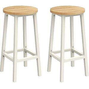 VASAGLE Tabourets de Bar, Lot de 2, Chaises, Siège Haut, Cadre Métallique, Montage Facile, Hauteur 65 cm, Repose-pieds, pour Cuisine, Salon, Salle à Manger, Beige Chêne et Blanc LBC032W09 - Publicité VASAGLE Tabourets de Bar, Lot de 2, Chaises, Siège Haut, Cadre Métallique, Montage Facile, Hauteur 65 cm, Repose-pieds, pour Cuisine, Salon, Salle à Manger, Beige Chêne et Blanc LBC032W09 - Publicité