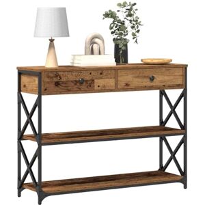 vidaXL Table Console avec tiroir Bois Ancien 100 x 28 x 75 cm, Table Console Industrielle, Unité de Rangement Durable, Design Rectangulaire, Bois Ingénieré, Cadre Acier, Accent Pratique - Publicité vidaXL Table Console avec tiroir Bois Ancien 100 x 28 x 75 cm, Table Console Industrielle, Unité de Rangement Durable, Design Rectangulaire, Bois Ingénieré, Cadre Acier, Accent Pratique - Publicité