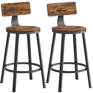 VASAGLE Tabouret Bar Industriel, Lot de 2, Chaises Bar Cuisine, avec Dossier, Cadre en Acier, Siège de 62,5 cm de Haut, Montage Facile, Style Industriel, Marron Rustique et Noir LBC076B01 - Publicité VASAGLE Tabouret Bar Industriel, Lot de 2, Chaises Bar Cuisine, avec Dossier, Cadre en Acier, Siège de 62,5 cm de Haut, Montage Facile, Style Industriel, Marron Rustique et Noir LBC076B01 - Publicité