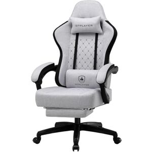 GTPLAYER Chaise de Gaming, Chaise de Bureau avec Coussin à Ressorts ensachés, accoudoirs et Repose-Pieds articulés, Chaise d'ordinateur Ergonomique à Dossier Haut, Supporte 150 kg, Gris Claire - Publicité GTPLAYER Chaise de Gaming, Chaise de Bureau avec Coussin à Ressorts ensachés, accoudoirs et Repose-Pieds articulés, Chaise d'ordinateur Ergonomique à Dossier Haut, Supporte 150 kg, Gris Claire - Publicité