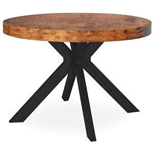 Menzzo Table Ronde Extensible MYRIADE – Noir & Noyer – Design Vintage Moderne – 3 rallonges intégrées – 6 à 10 Couverts – L110 à 260 x P110 x H75 cm - Publicité Menzzo Table Ronde Extensible MYRIADE – Noir & Noyer – Design Vintage Moderne – 3 rallonges intégrées – 6 à 10 Couverts – L110 à 260 x P110 x H75 cm - Publicité