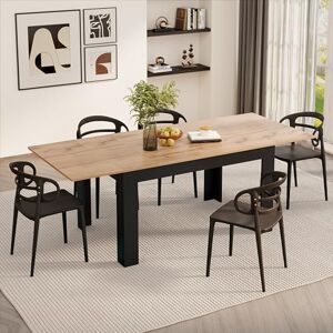 MOBILI FIVER , Table de Salle à Manger Extensible 140 (220 x 90 cm) en chêne Rustique et Noir, fabriquée en Italie - Publicité MOBILI FIVER , Table de Salle à Manger Extensible 140 (220 x 90 cm) en chêne Rustique et Noir, fabriquée en Italie - Publicité