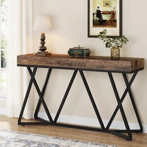 Tribesigns Table Console de 140cm, Table d'entrée en Bois avec Base en métal Unique, Table Basse, Table de Foyer, Table d'accentuation Industrielle pour Couloir, Salon, entrée (Marron) - Publicité Tribesigns Table Console de 140cm, Table d'entrée en Bois avec Base en métal Unique, Table Basse, Table de Foyer, Table d'accentuation Industrielle pour Couloir, Salon, entrée (Marron) - Publicité