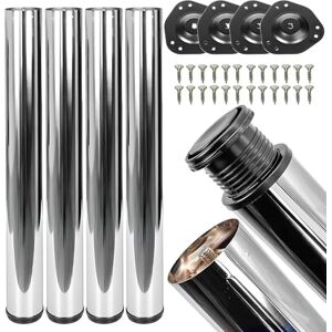 STOLMET Pieds De Meuble 4 Pièces en Acier Réglables en Hauteur 1100 mm Pieds De Table Et Bureau Chrome Brillant Argent - Publicité STOLMET Pieds De Meuble 4 Pièces en Acier Réglables en Hauteur 1100 mm Pieds De Table Et Bureau Chrome Brillant Argent - Publicité