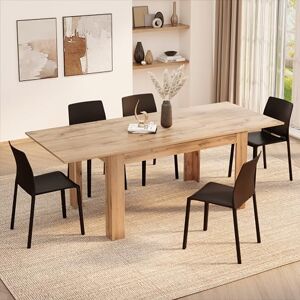 MOBILI FIVER , Table de Salle à Manger Extensible Facile 140 (220 x 90 cm) en chêne Rustique fabriquée en Italie - Publicité MOBILI FIVER , Table de Salle à Manger Extensible Facile 140 (220 x 90 cm) en chêne Rustique fabriquée en Italie - Publicité