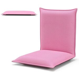 COSTWAY Chaise de Sol Pliable, Tatami Inclinable en 6 Position, Idéal pour Chambre, Salon, Bureau, Chaise de Plancher pour Jeu, Lecture 44 x 54,5 x 53,5 cm, Jusqu’à 136 kg (Rose) - Publicité