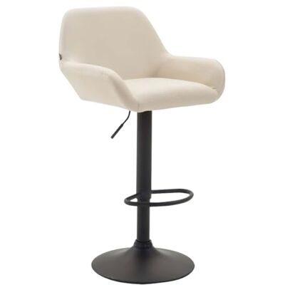 CLP Tabouret De Bar Design Braga Similicuir I Réglable en Hauteur I Chaise Haute De Bar avec Dossier Et Repose-Pied Ergonomique, Couleur:crème, Couleur du Cadre:Noir - Publicité CLP Tabouret De Bar Design Braga Similicuir I Réglable en Hauteur I Chaise Haute De Bar avec Dossier Et Repose-Pied Ergonomique, Couleur:crème, Couleur du Cadre:Noir - Publicité