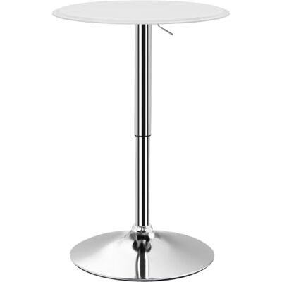 HOMCOM Table de Bar Table Bistro Hauteur Réglable 67-93 cm Ø 63 cm Blanc Mange-debout, Chic Style Contemporain, Plateau Pivotant 360°, Métal - Publicité HOMCOM Table de Bar Table Bistro Hauteur Réglable 67-93 cm Ø 63 cm Blanc Mange-debout, Chic Style Contemporain, Plateau Pivotant 360°, Métal - Publicité
