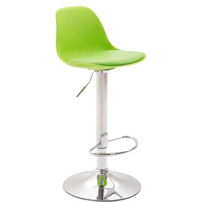 CLP Tabouret De Bar Design Kiel Assise en Similicuir I Chaise Haute De Bistrot avec Dossier Plastique I Piètement Et Repose-Pieds Métal, Couleur:Vert, Couleur du Cadre:Chrome - Publicité CLP Tabouret De Bar Design Kiel Assise en Similicuir I Chaise Haute De Bistrot avec Dossier Plastique I Piètement Et Repose-Pieds Métal, Couleur:Vert, Couleur du Cadre:Chrome - Publicité