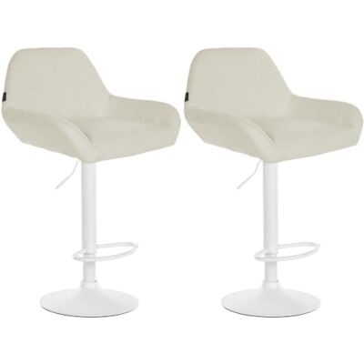CLP - Set de 2 tabourets de bar Braga - crème/blanc - Publicité CLP - Set de 2 tabourets de bar Braga - crème/blanc - Publicité