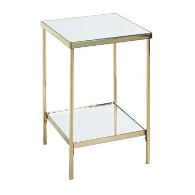 HAKU Meubles Table d'appoint - Verre doré 28x28x46cm - Publicité HAKU Meubles Table d'appoint - Verre doré 28x28x46cm - Publicité