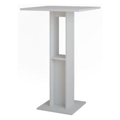 Vicco Table de Bar Repose, Blanc, 65x65cm, avec étagère latérale pour Le Rangement des Bouteilles et des Verres - Publicité Vicco Table de Bar Repose, Blanc, 65x65cm, avec étagère latérale pour Le Rangement des Bouteilles et des Verres - Publicité