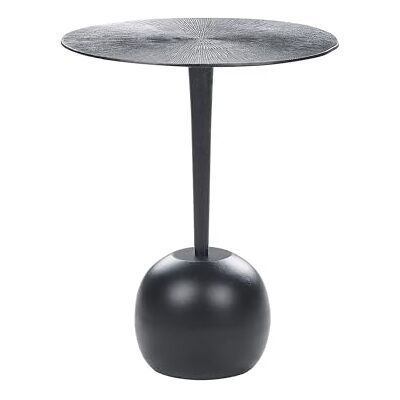Table d'appoint noire Beliani EUCLA - Plateau rond sculpté Moderne Minimaliste - Publicité Table d'appoint noire Beliani EUCLA - Plateau rond sculpté Moderne Minimaliste - Publicité